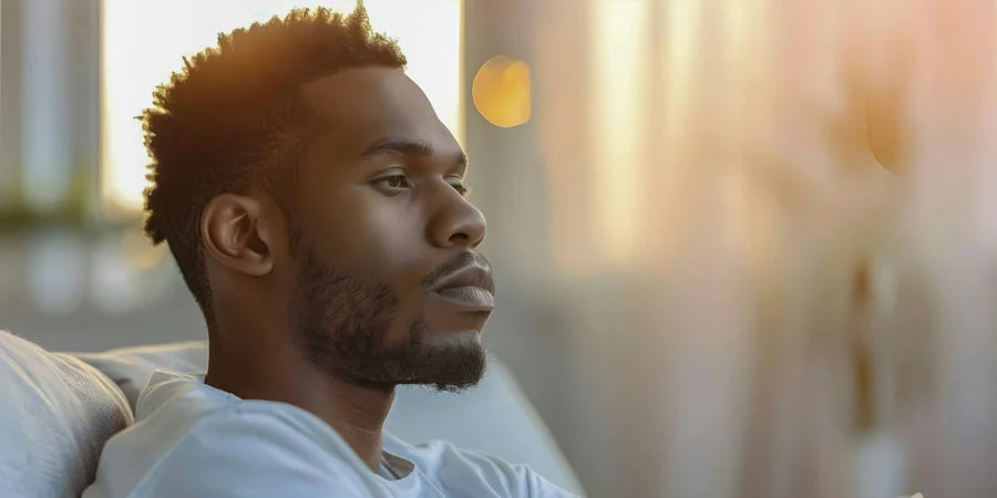 man living in a luxury sober living home for recovery support