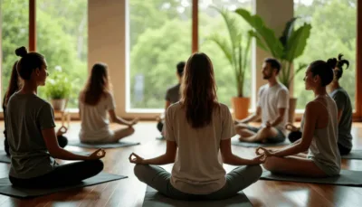 group practicing yoga as part of holistic therapy in Los Angeles