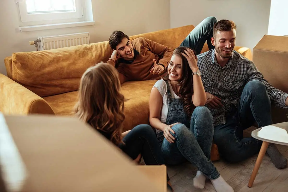 group of young people living in sober living environment