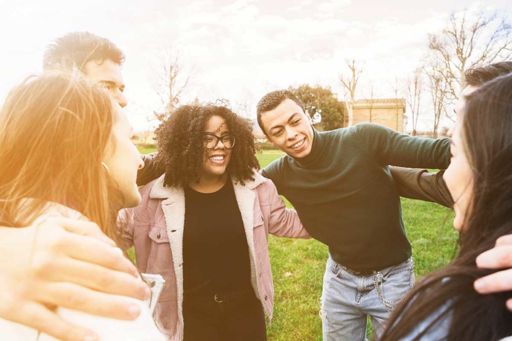 people at a sober living program