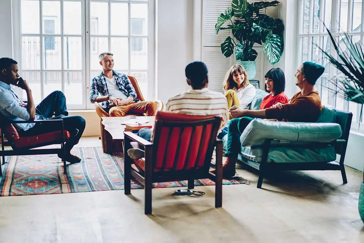 group at an inpatient addiction treatment center