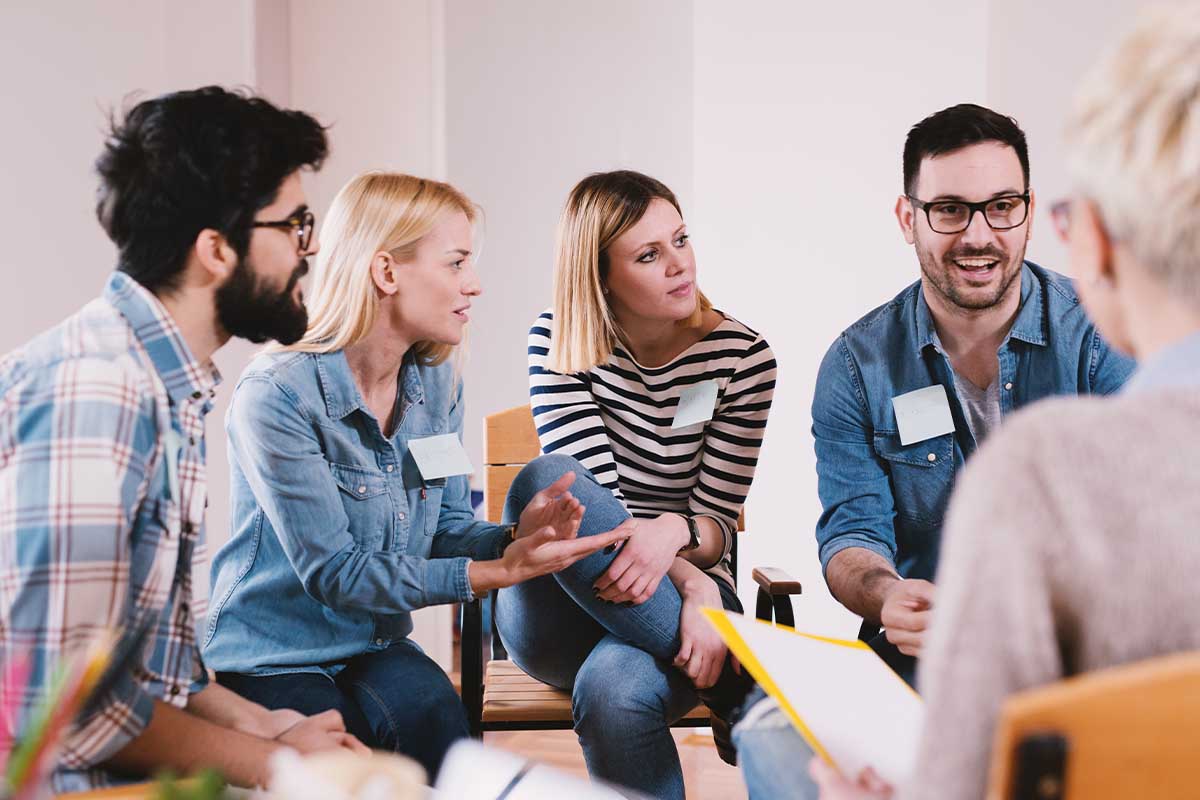 a group participates in a life skills training program