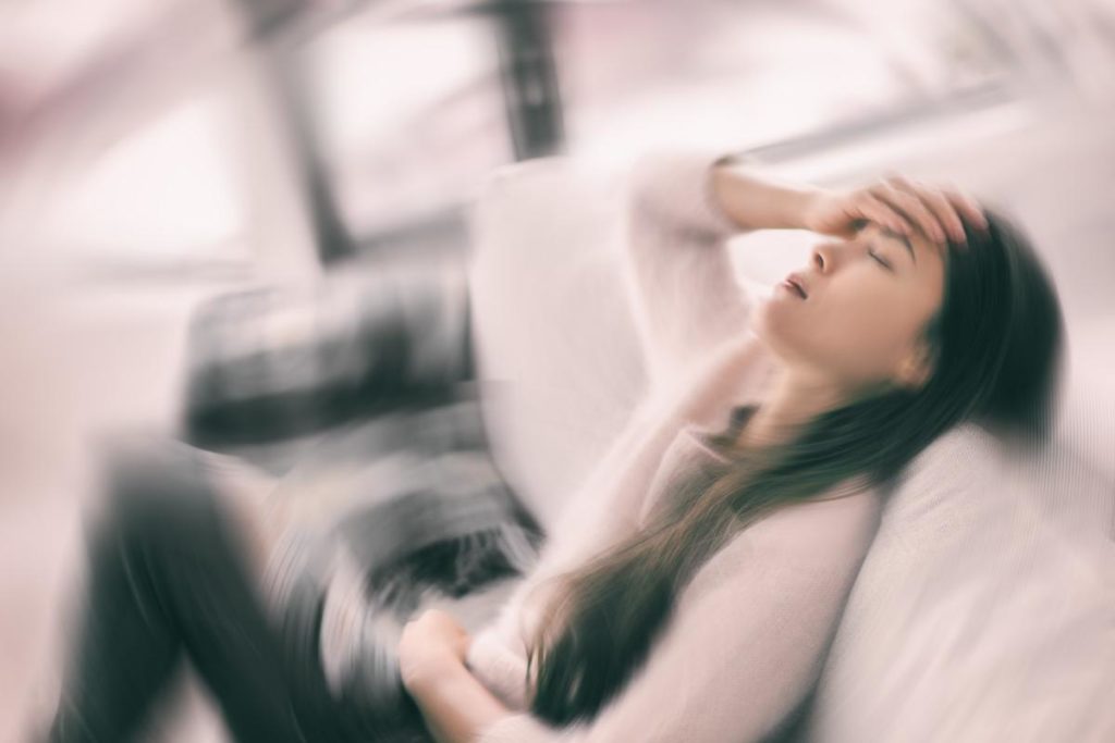 woman struggles with physical and psychological effects of cocaine addiction