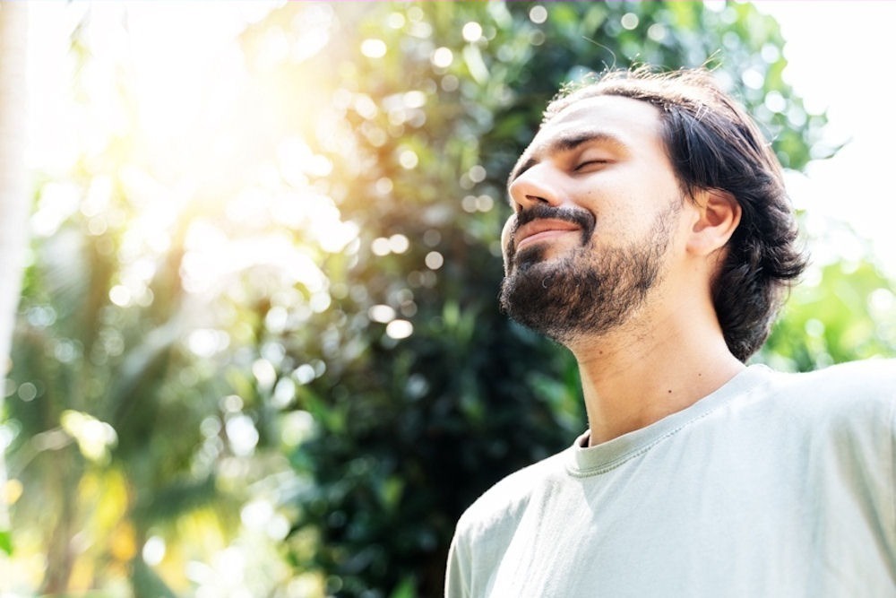 a man soaking in vitamin d for depression