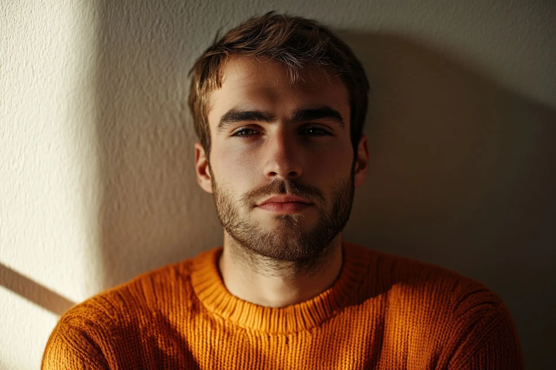 a man against the wall staring