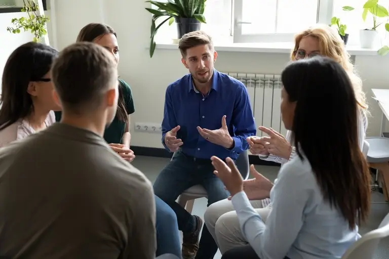support group session in groups rehab setting in los angeles