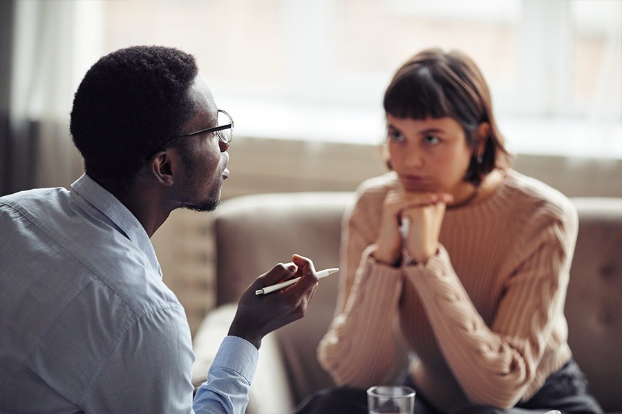 a woman in a therapy session