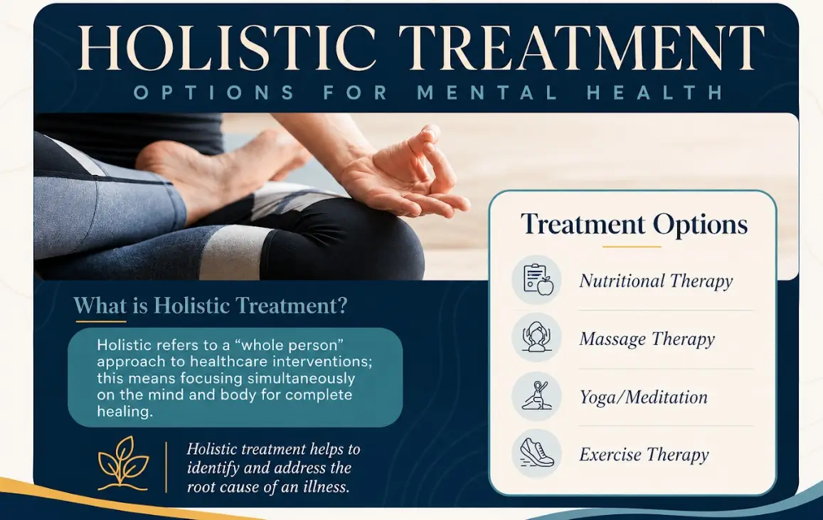 infographic highlighting holistic treatment options for mental health